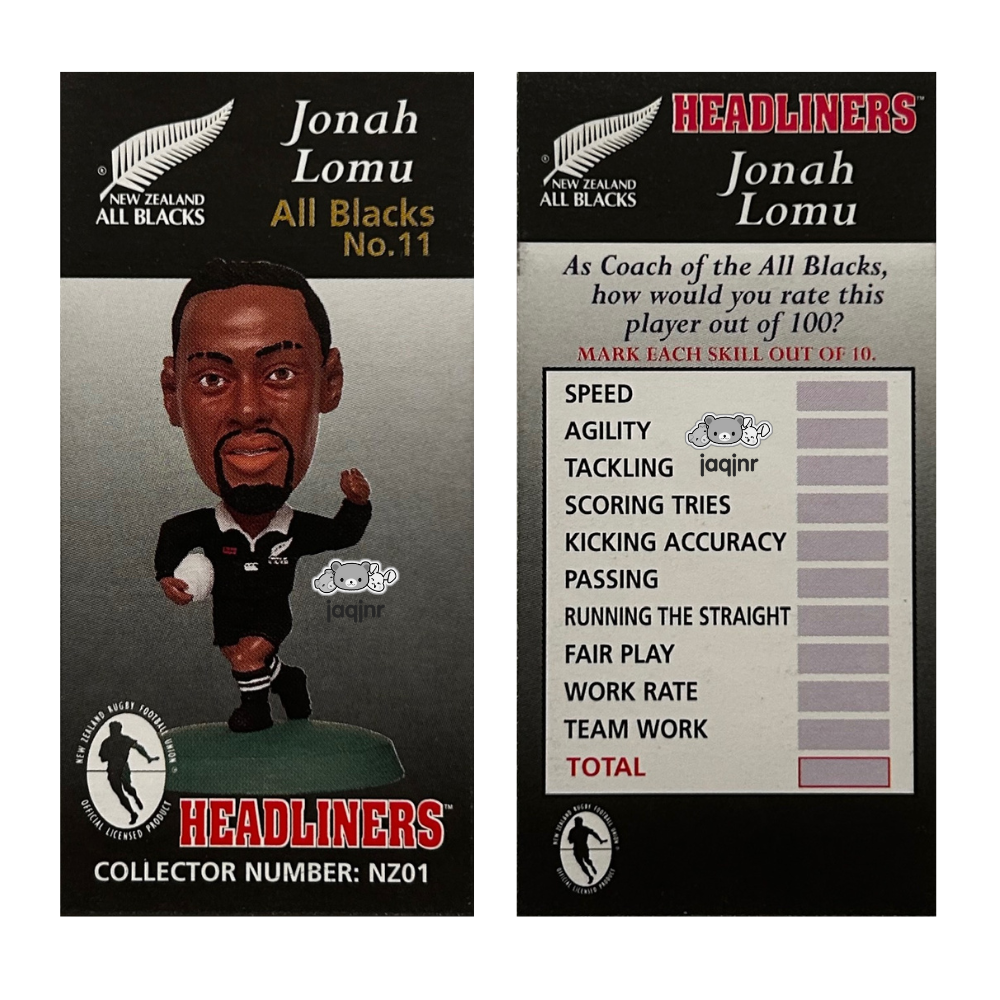 Corinthian Headliners Rugby Union - JONAH LOMU (NEW ZEALAND ALL BLACKS #11) Collector Card NZ01