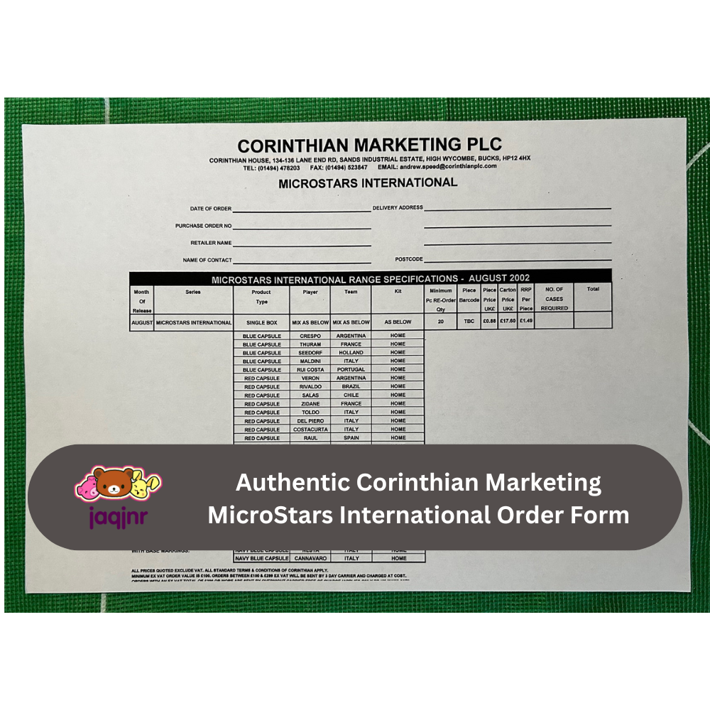 Corinthian MicroStars International Order Form
