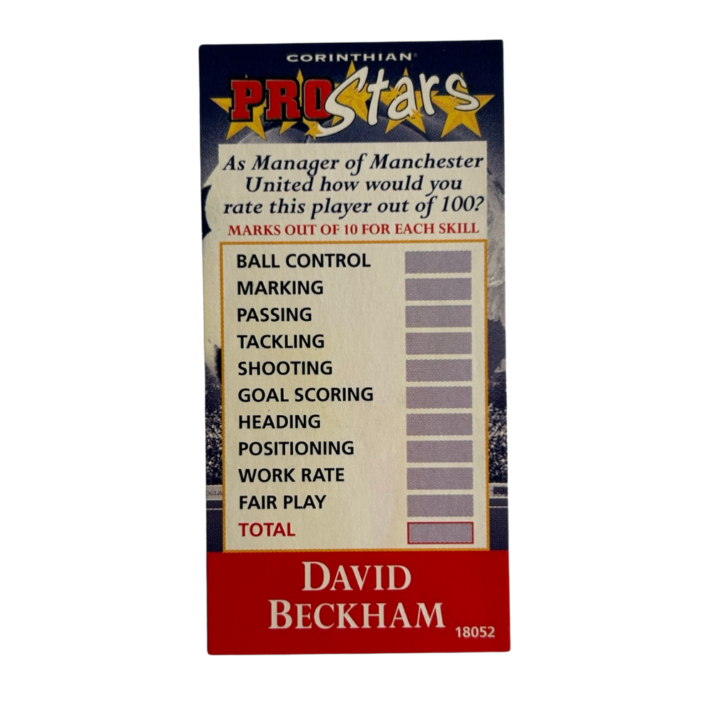 Corinthian ProStars Series 9 - DAVID BECKHAM (Manchester United) Chaser Collector Card PRO378