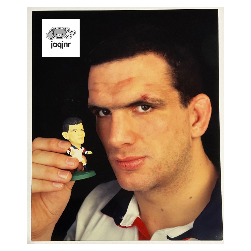 Corinthian Promo 6x4" Photo - MARTIN JOHNSON w/ England Rugby Union Figure