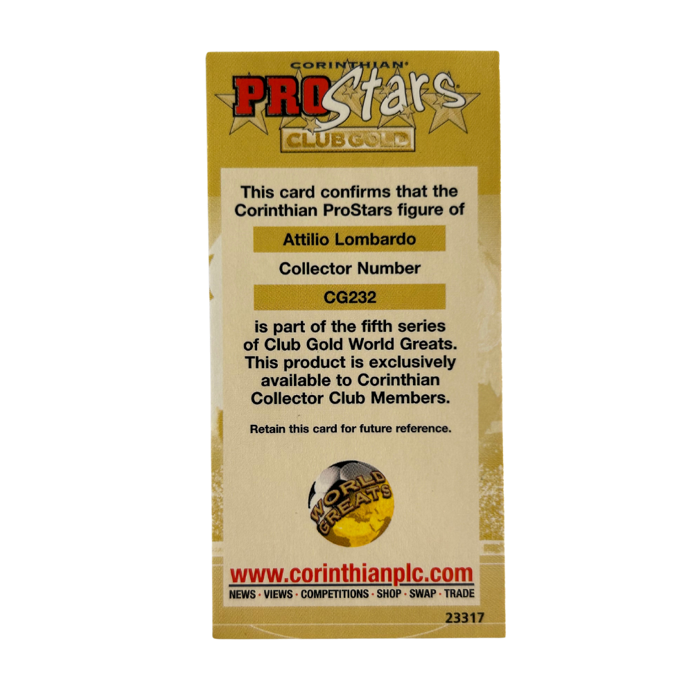 Prostars Club Gold - ATTILIO LOMBARDO (SAMPDORIA) World Greats Collector Card CG232