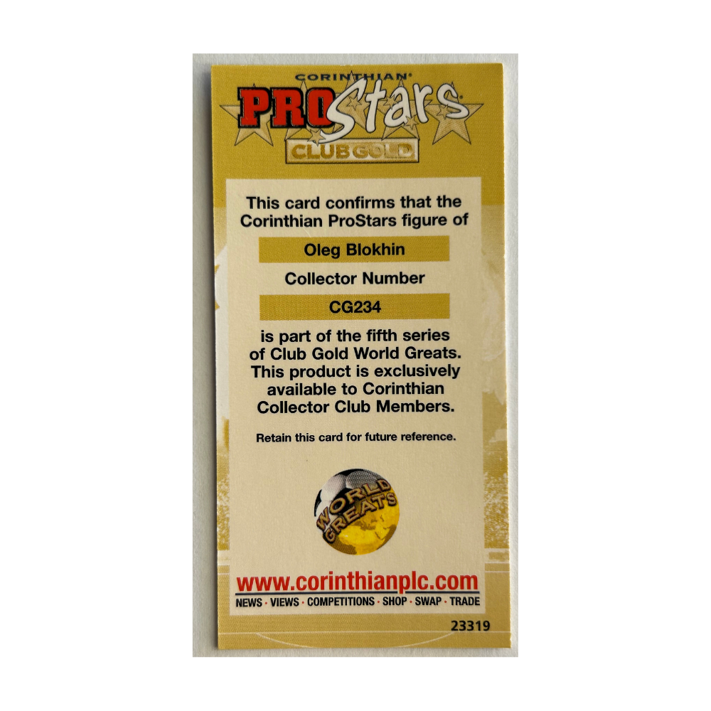 Prostars Club Gold - OLEG BLOKHIN (RUSSIA) World Greats Collector Card CG234