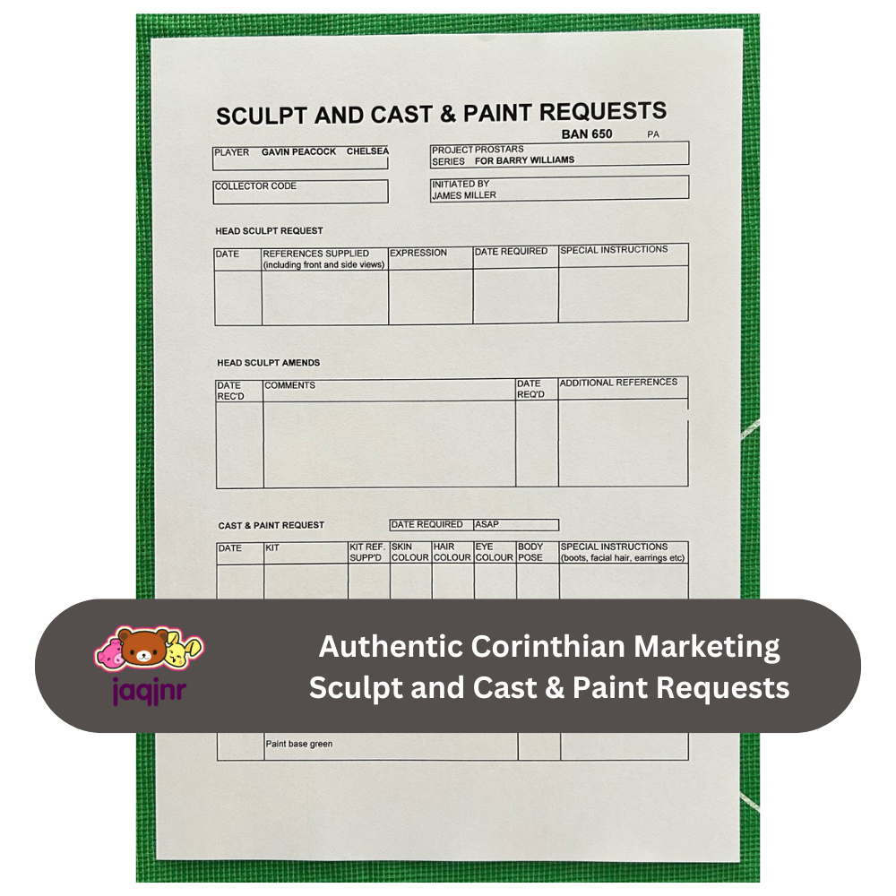 Corinthian Sculpt and Cast & Paint Request Form - GAVIN PEACOCK (CHELSEA) BAN649