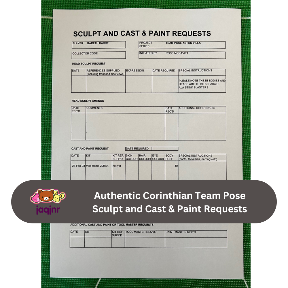 Corinthian Sculpt and Cast & Paint Request Form - GARETH BARRY (ASTON VILLA) Unreleased Fan Favourites Team Pose