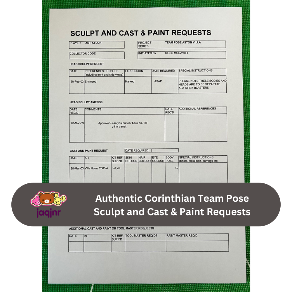 Corinthian Sculpt and Cast & Paint Request Form - IAN TAYLOR (ASTON VILLA) Unreleased Fan Favourites Team Pose