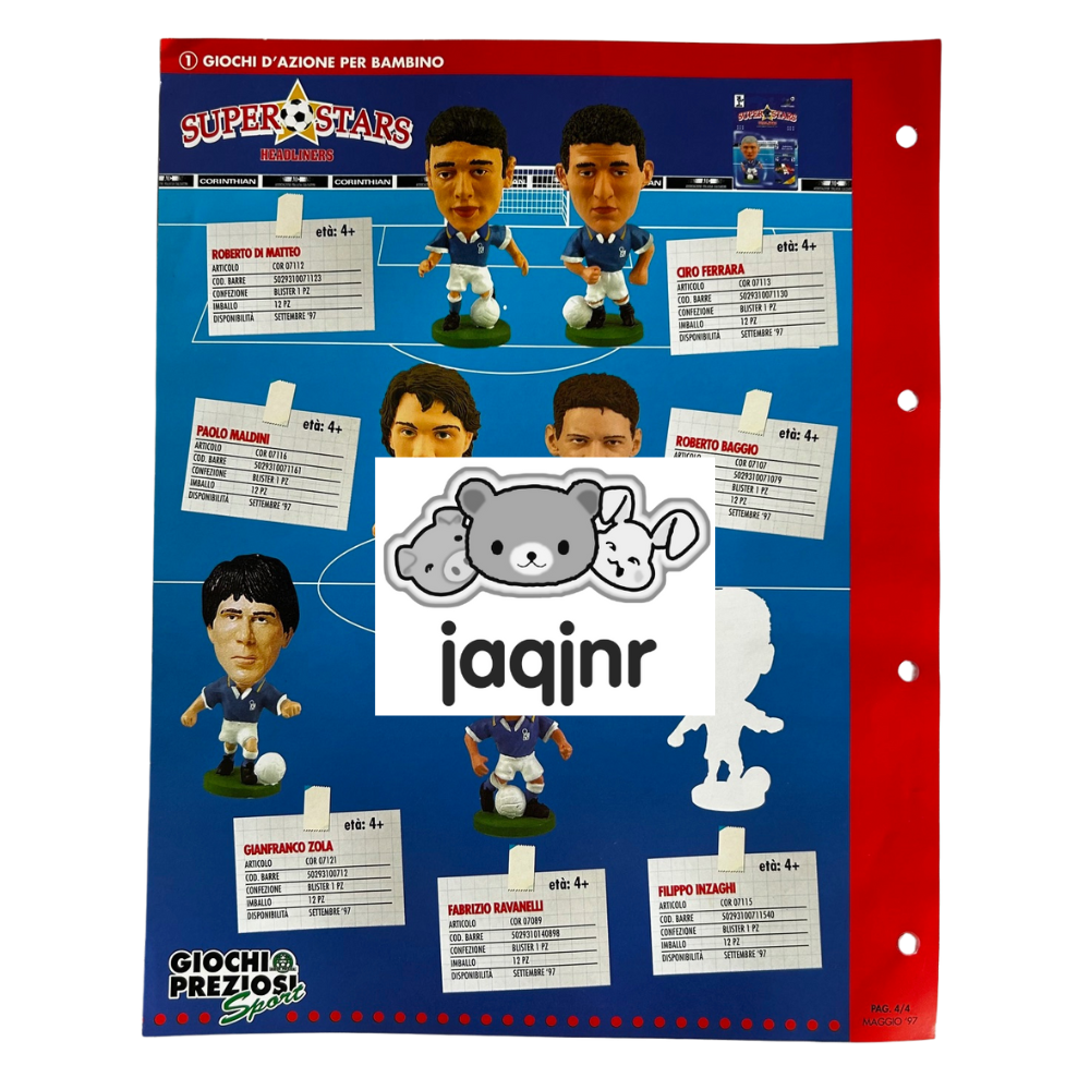 Corinthian Superstars Headliners GIOCHI PREZIOSI SPORT Retailer Advert #4 (1997)