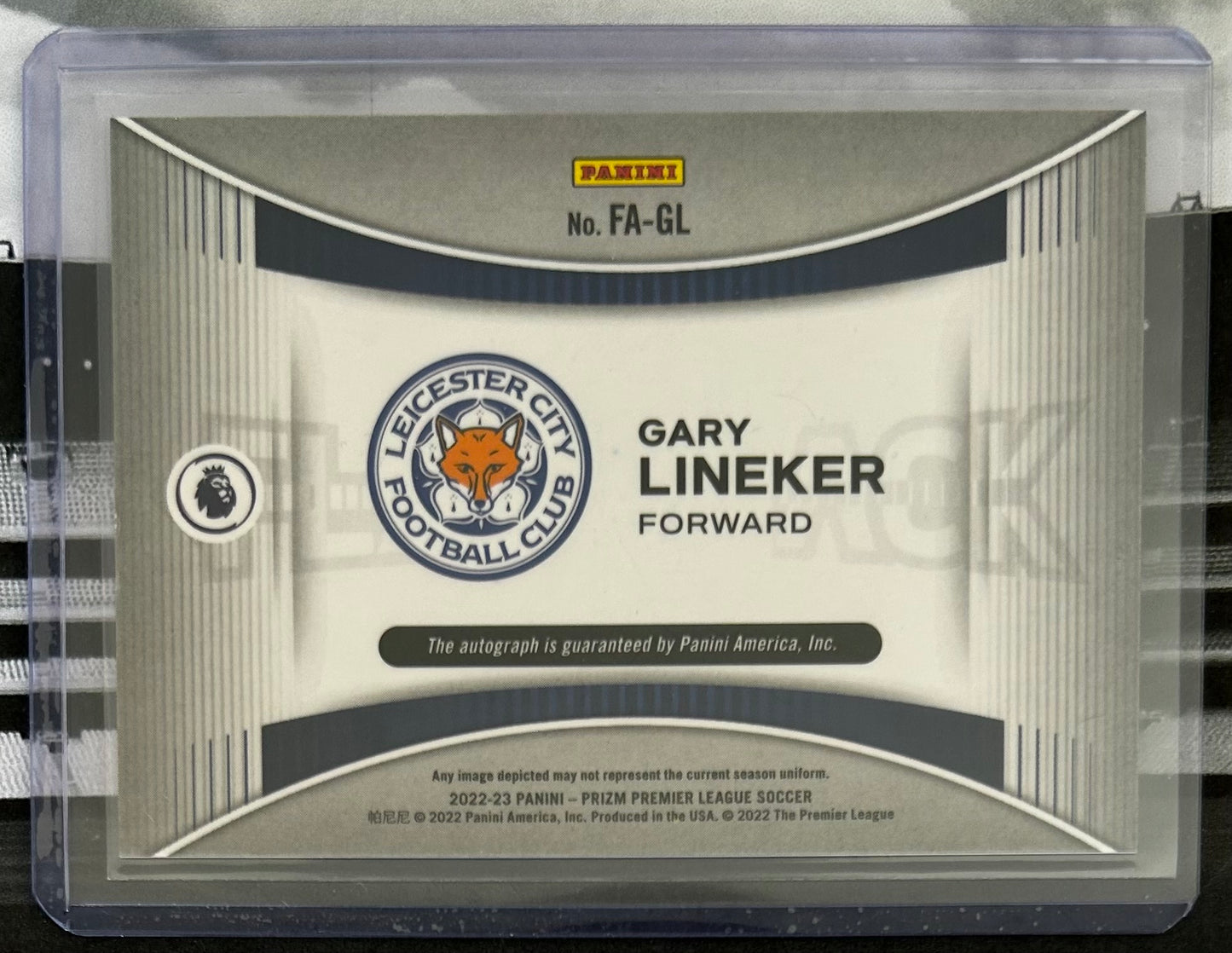 2022-23 Panini Prizm Premier League Soccer - GARY LINEKER (LEICESTER CITY) Flashback Autographs FA-GL