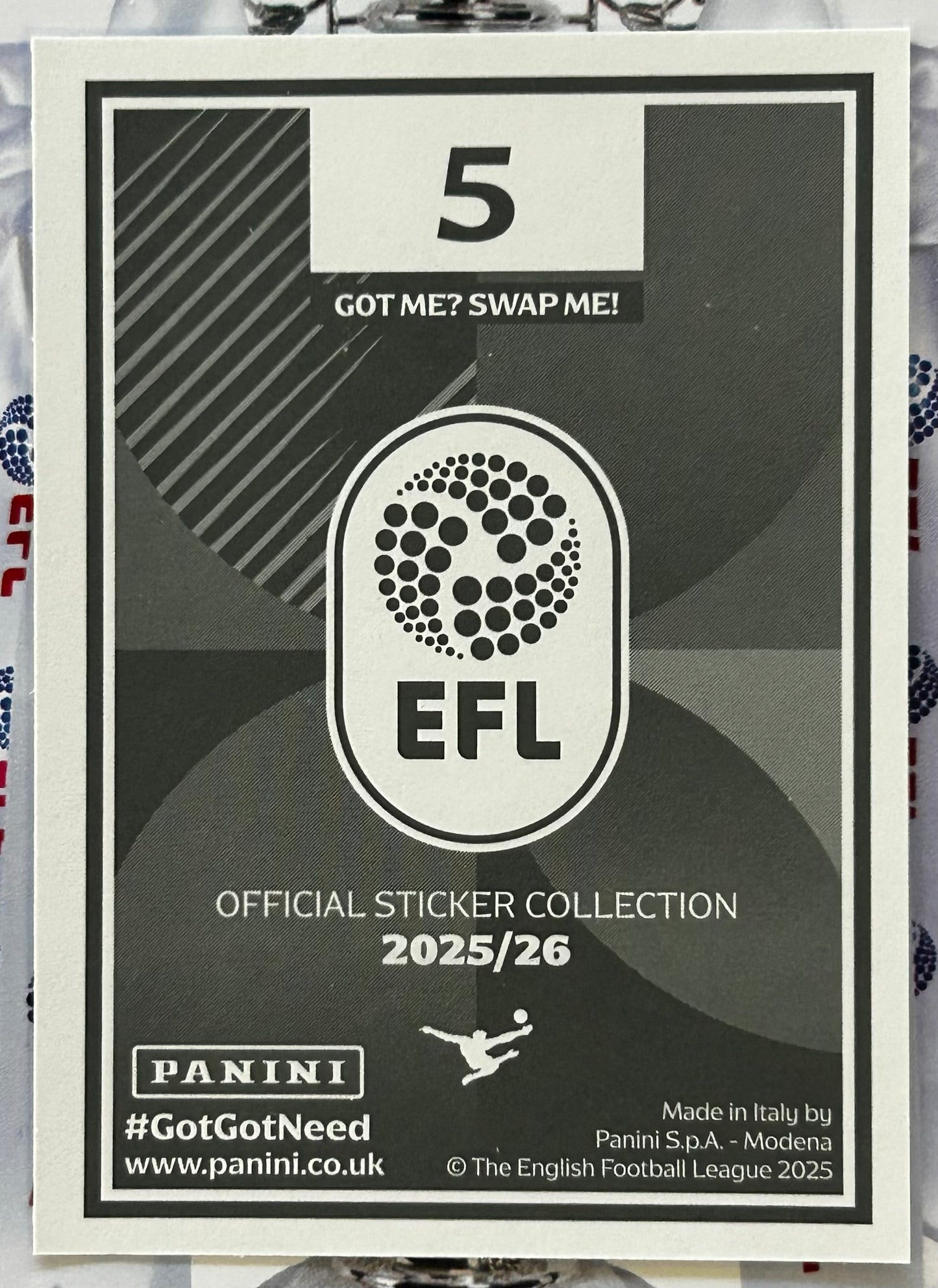 Panini EFL 2025-26 Sticker Collection - LEAGUE TWO TROPHY #5