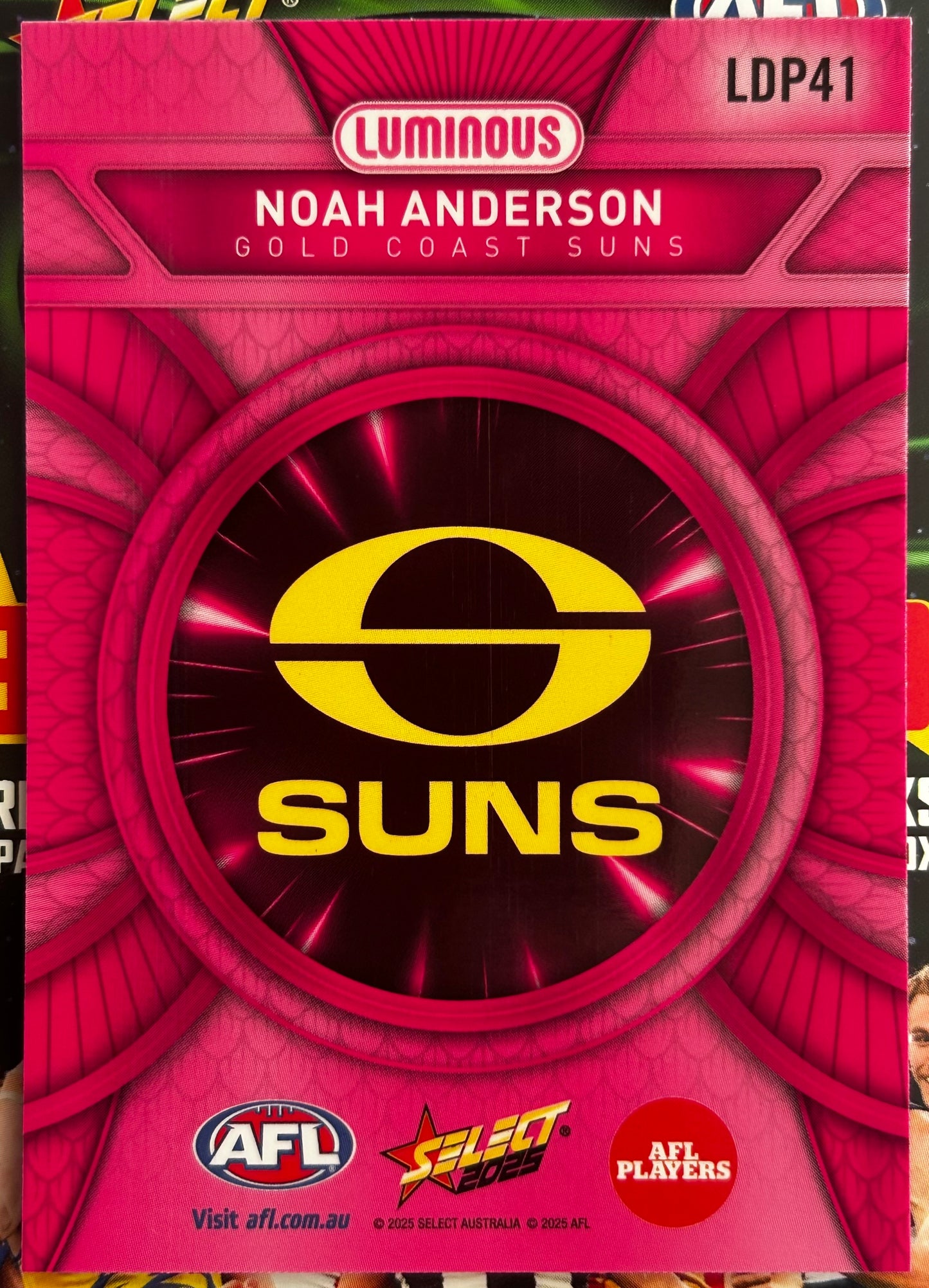 Select AFL 2025 Footy Stars - NOAH ANDERSON (GOLD COAST SUNS) Pink Dragon Scales LDP41
