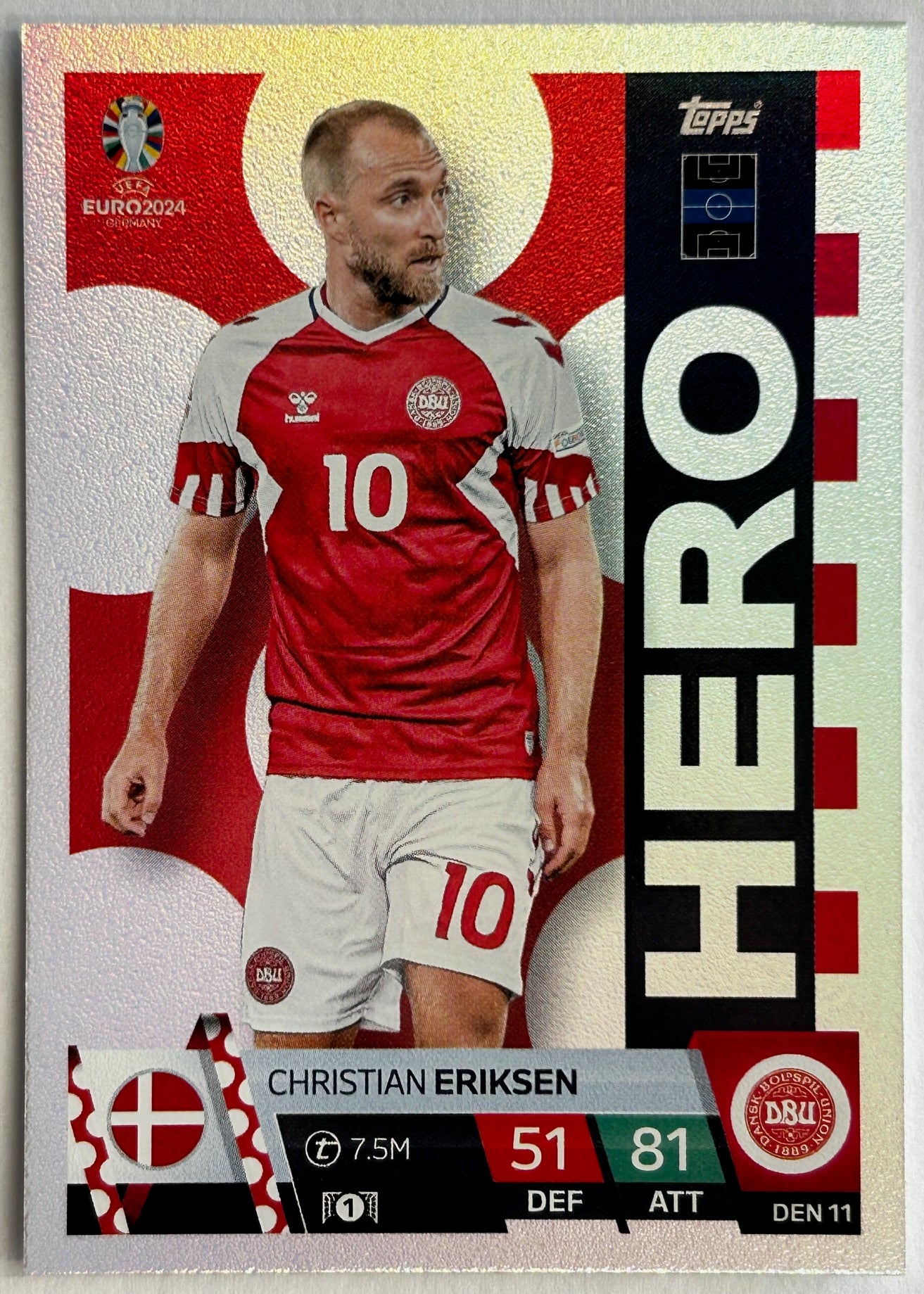 Topps Match Attax UEFA EURO 2024 - Single DENMARK Cards (DEN 1 - DEN 18)