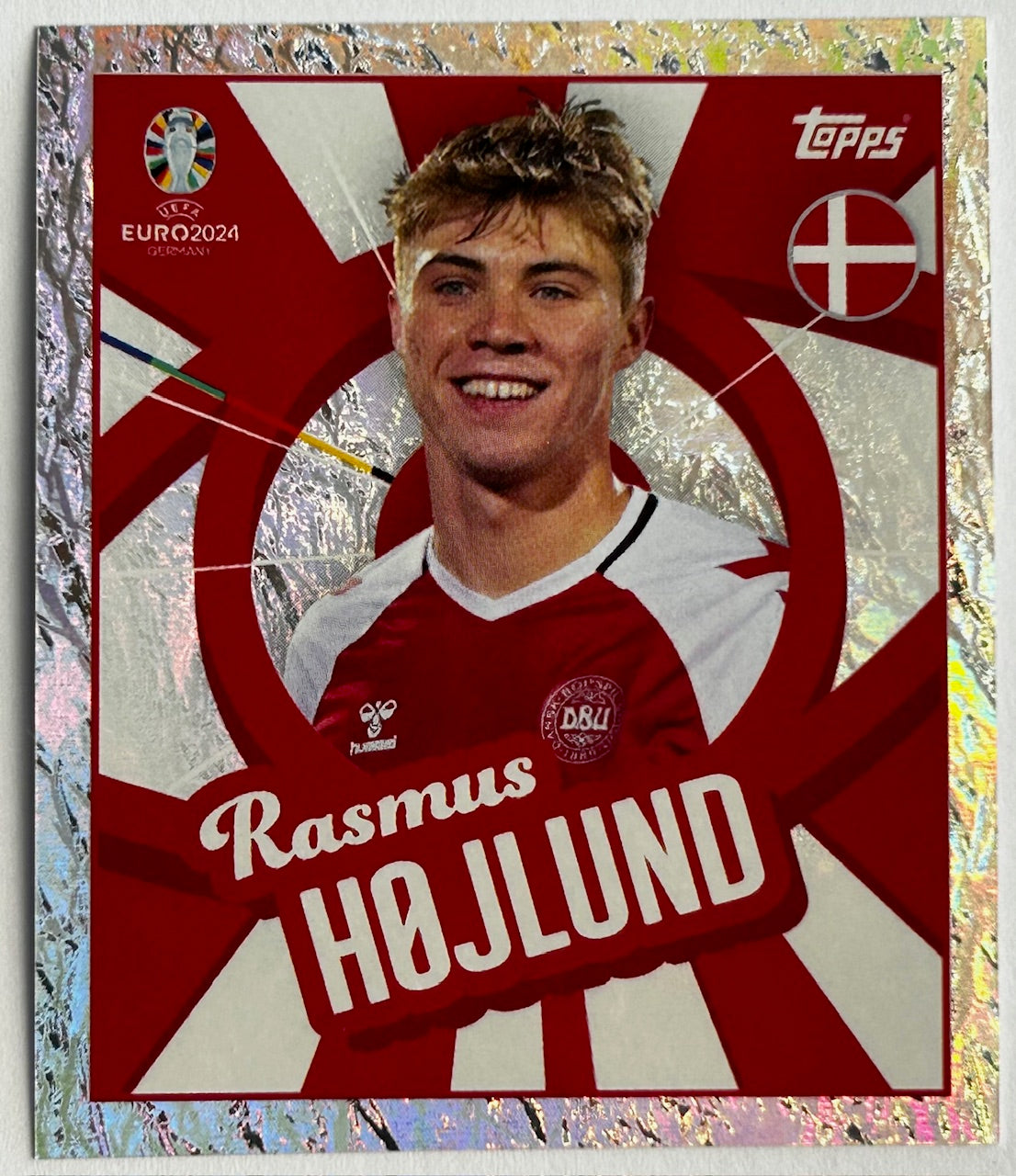 Topps UEFA EURO 2024 Sticker Collection - RASMUS HOJLUND (DENMARK) Foil Player to Watch DEN PTW