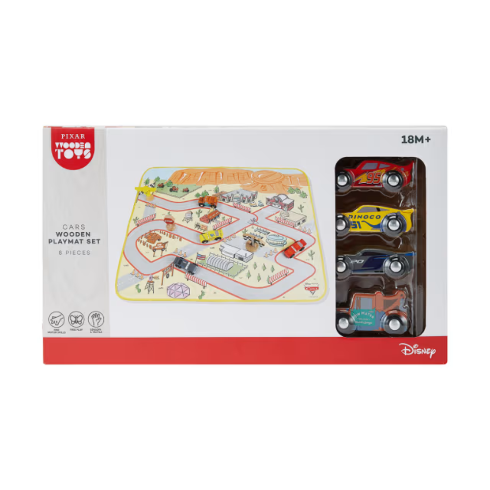 Disney Wooden Toys Pixar Cars Playmat Set