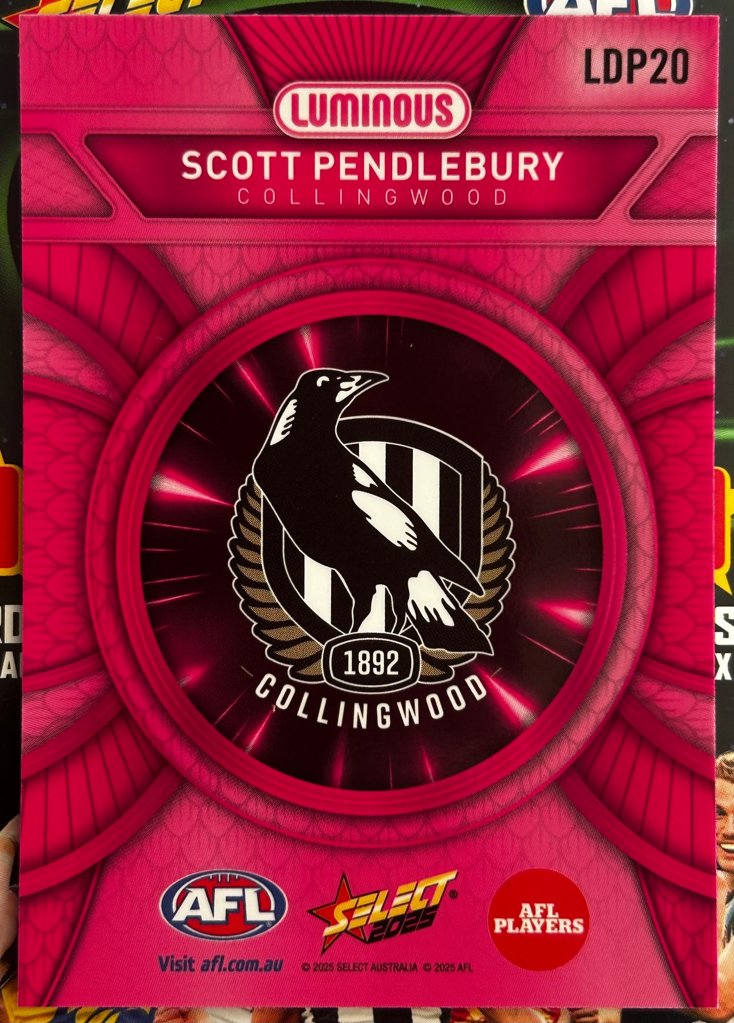 Select AFL 2025 Footy Stars - SCOTT PENDLEBURY (COLLINGWOOD) Pink Dragon Scales LDP20