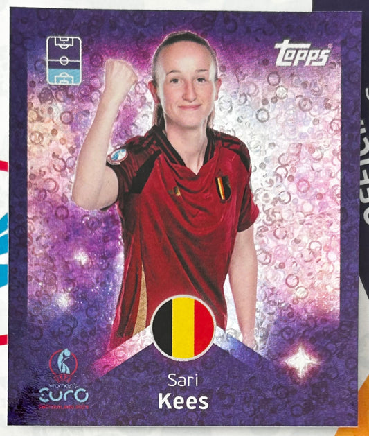 Topps UEFA Women's EURO 2025 Sticker Collection - SARI KEES (BELGIUM) Shining Stars Holo Foil #160