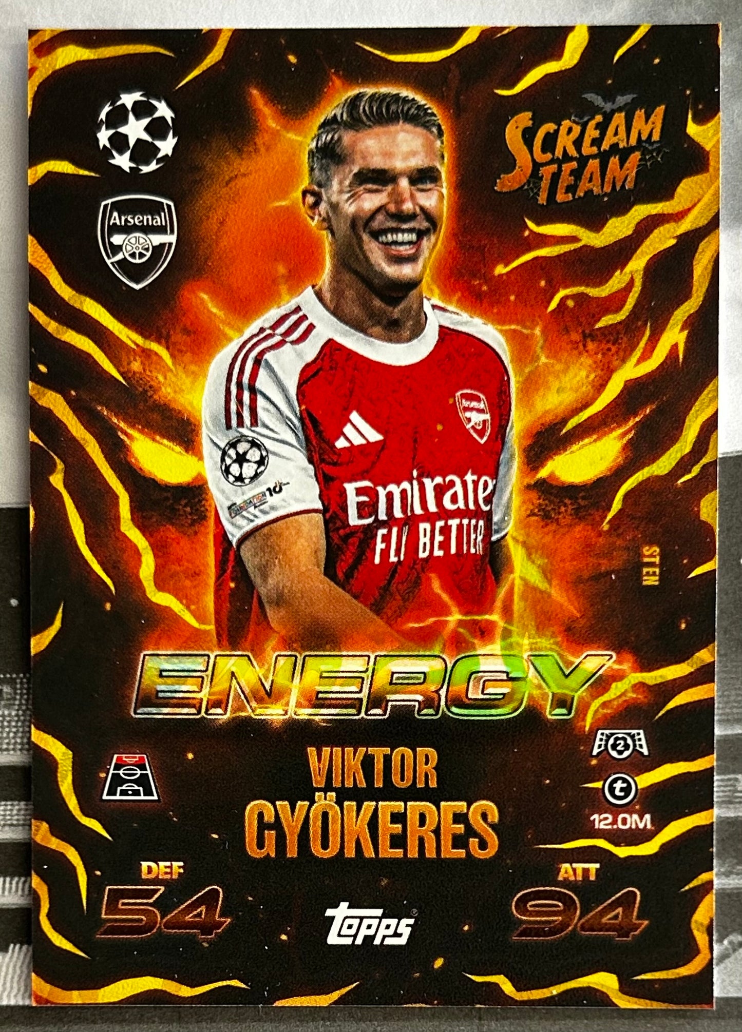 Topps 2025-26 Match Attax UEFA Update - VIKTOR GYOKERES (ARSENAL) Energy Scream Team ST EN