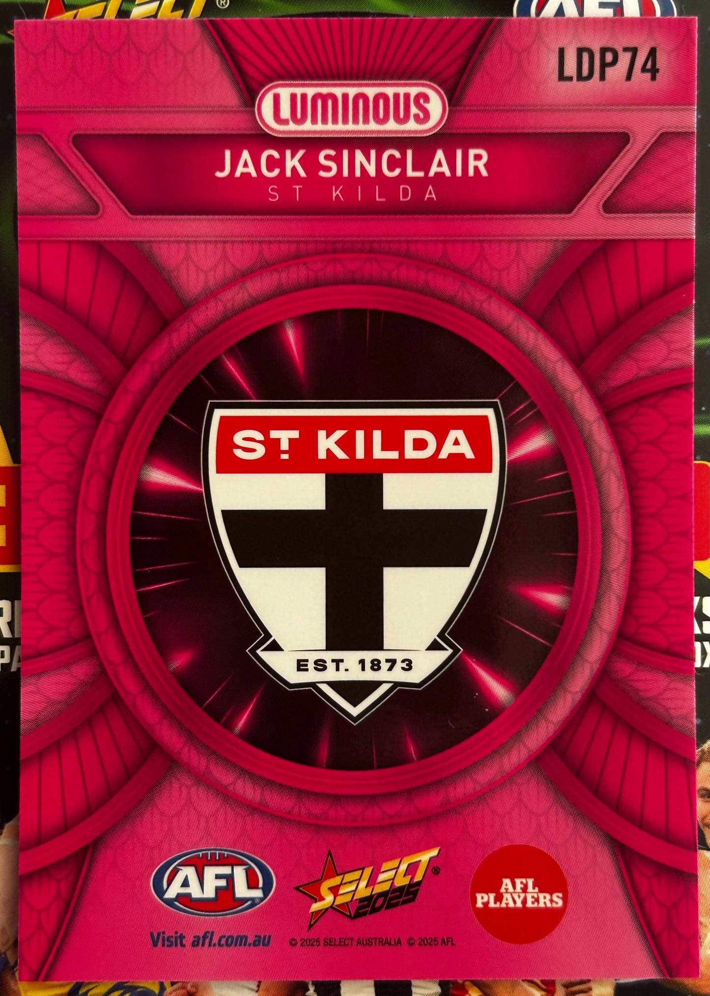 Select AFL 2025 Footy Stars - JACK SINCLAIR (ST KILDA) Pink Dragon Scales LDP74