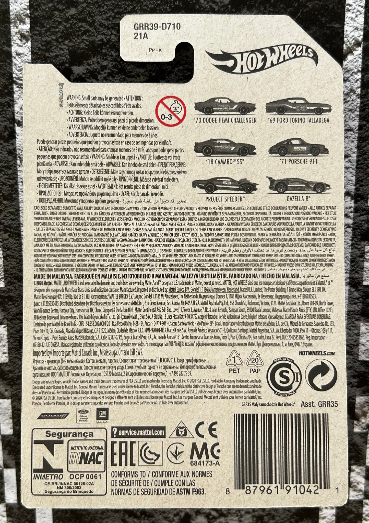 Mattel Hot Wheels Diecast 1:64 - '71 Porsche 911 4/6 53rd Anniversary series