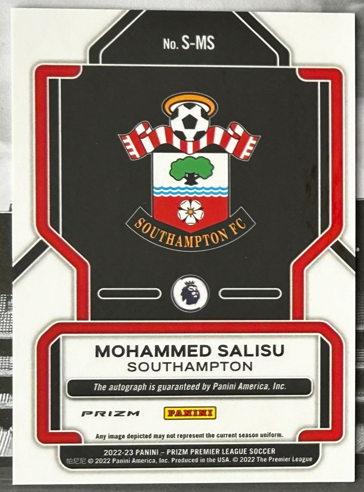 2022-23 Panini Prizm Premier League Soccer - MOHAMMED SALISU (SOUTHAMPTON) Signatures Red Stars Parallel S-MS