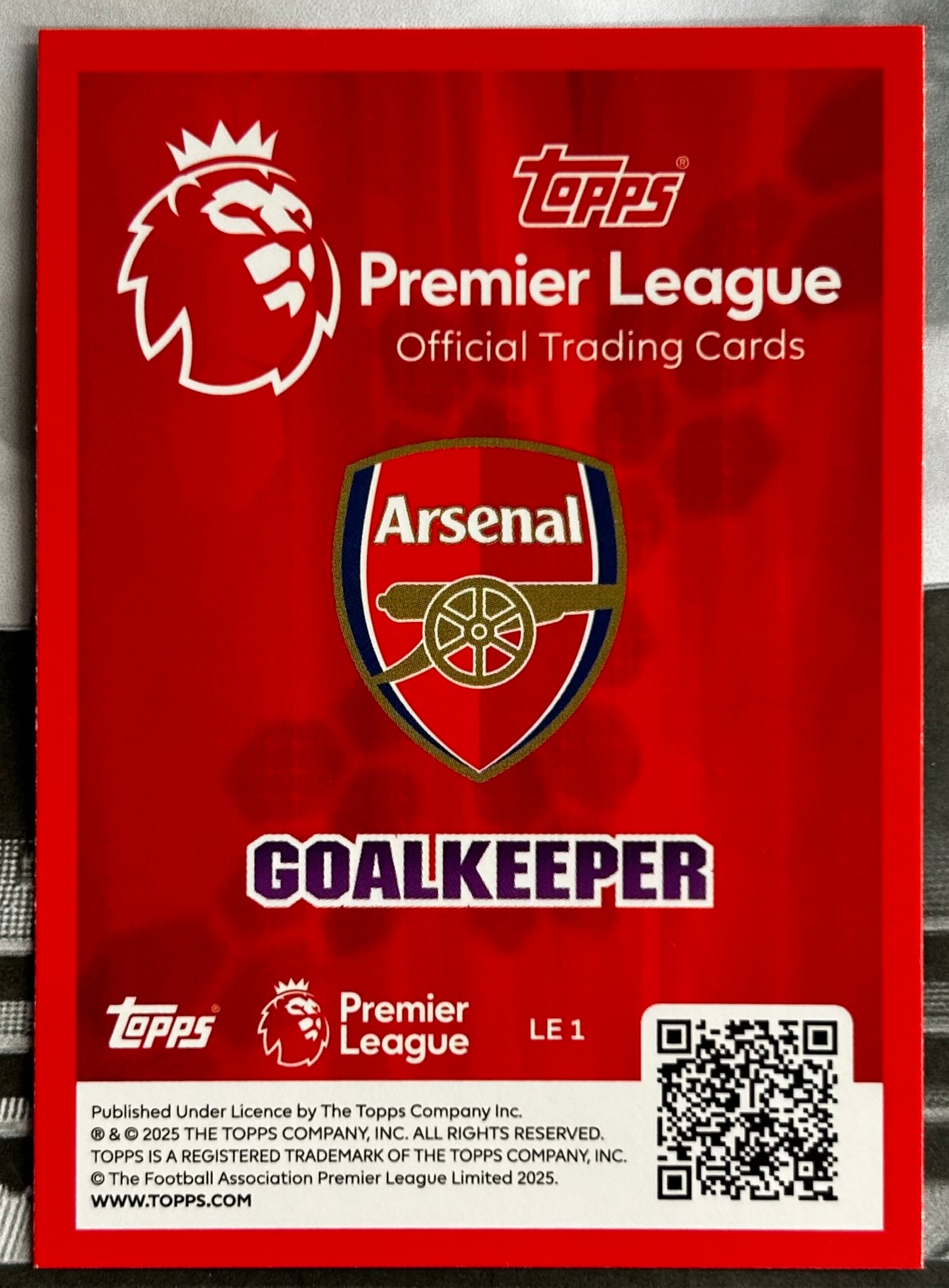 Topps Premier League 2026 Debut Edition - DAVID RAYA (ARSENAL) Classic Limited Edition LE1