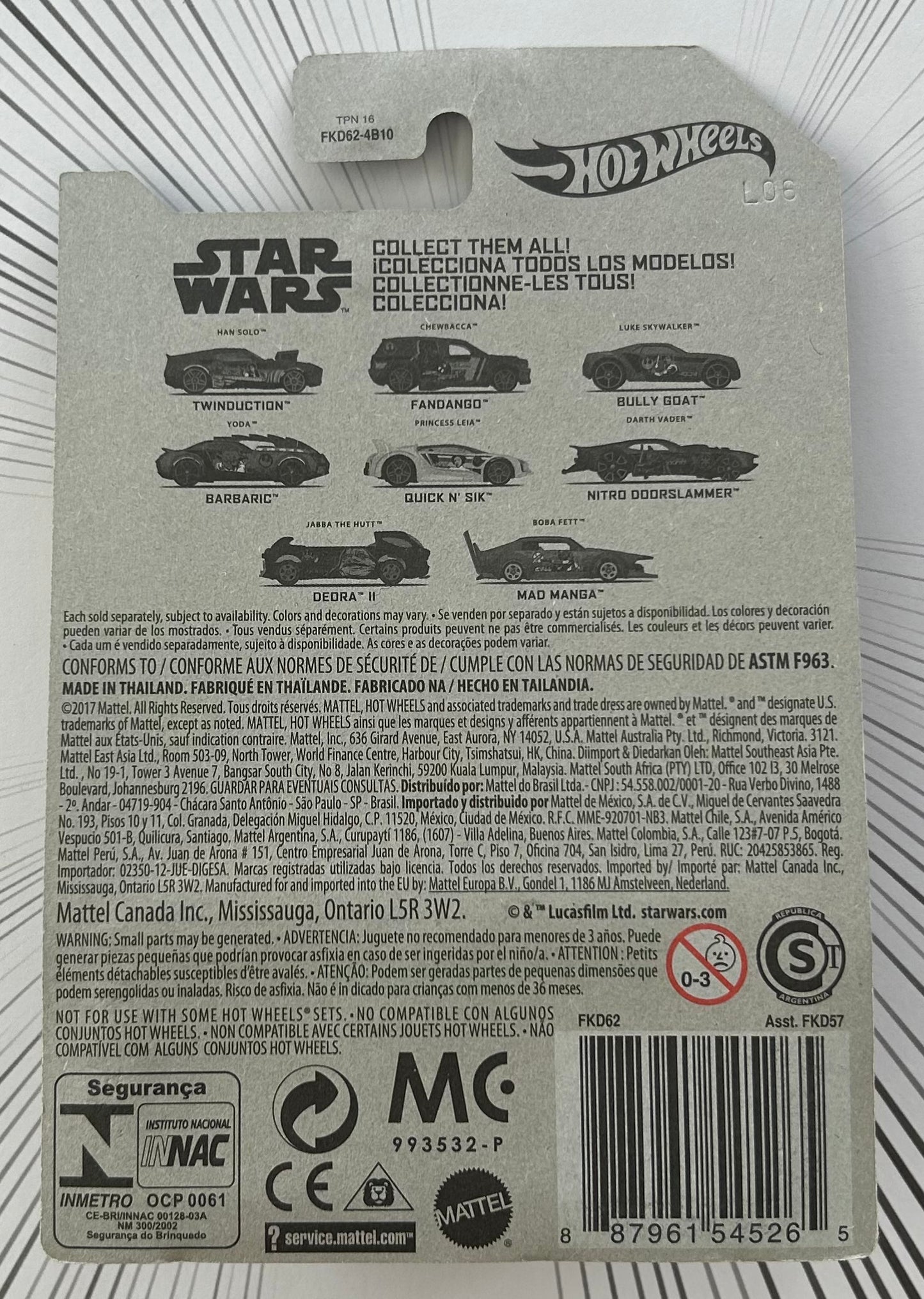 Mattel Hot Wheels Diecast 1:64 - Jabba The Hutt 7/8 Star Wars