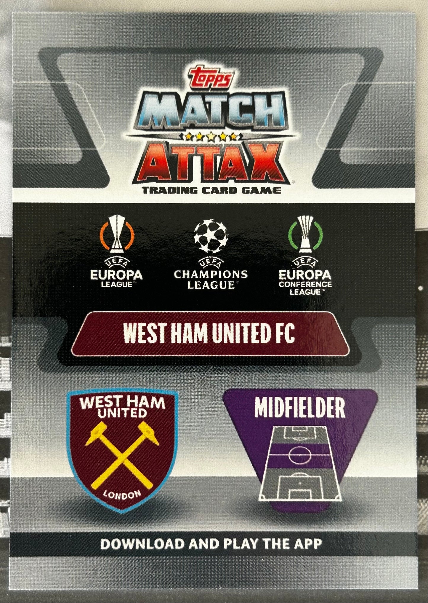 Topps 2020-21 Match Attax UEFA - DECLAN RICE (WEST HAM UNITED) Fire Parallel by Tyson Beck /500