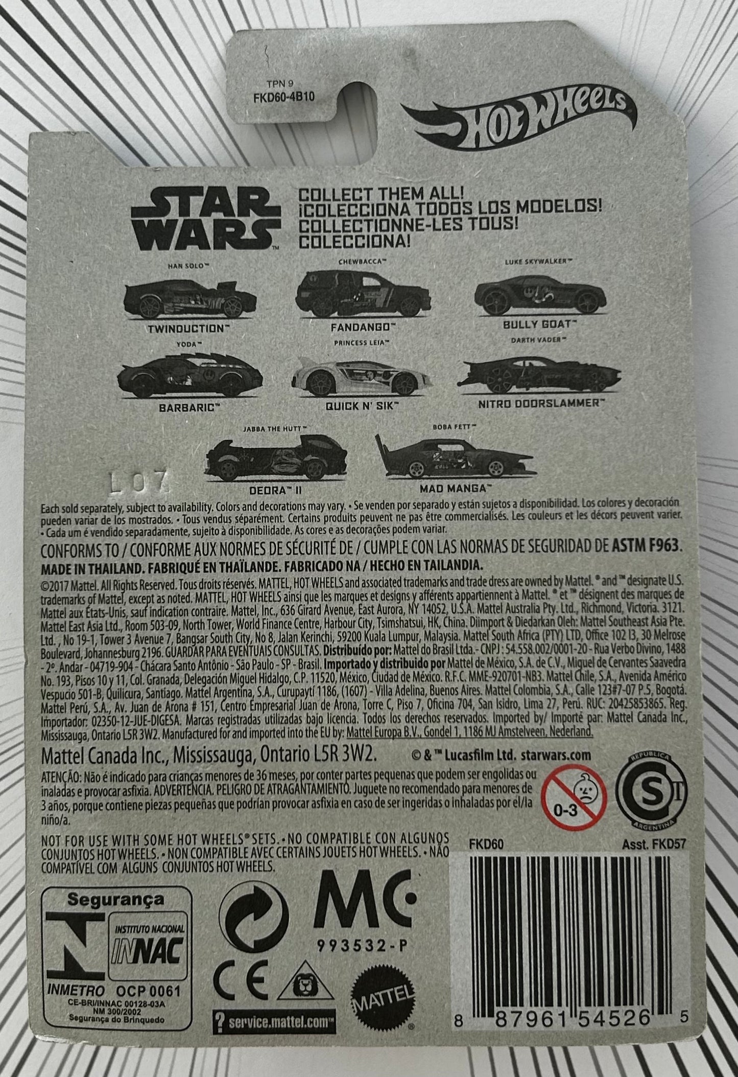 Mattel Hot Wheels Diecast 1:64 - Yoda 4/8 Star Wars