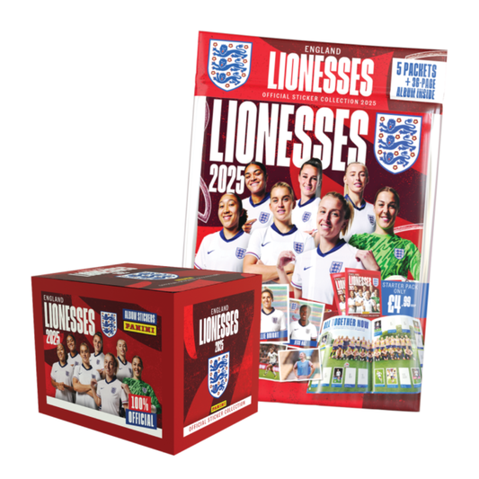 Panini England Lionesses 2025 Official Sticker Collection - KICK OFF BUNDLE Box of 36 Packets & Starter Pack
