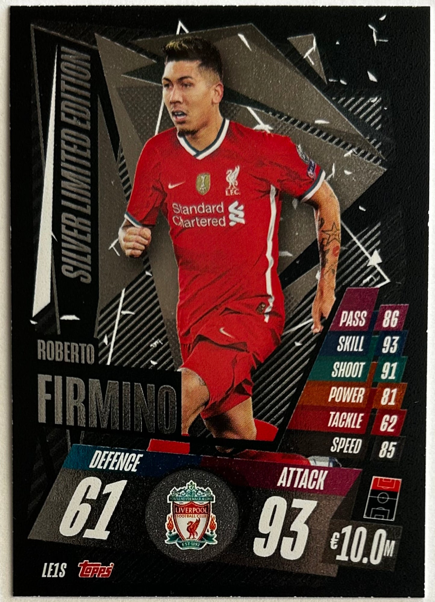 Topps 2020-21 Match Attax UEFA Champions League - ROBERTO FIRMINO (LIVERPOOL) Silver Limited Edition LE1S