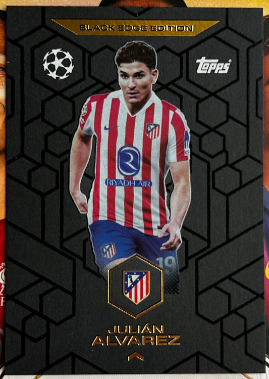 2025-26 Topps UCC Match Attax - JULIAN ALVAREZ (ATLETICO DE MADRID) Black Edge BE5