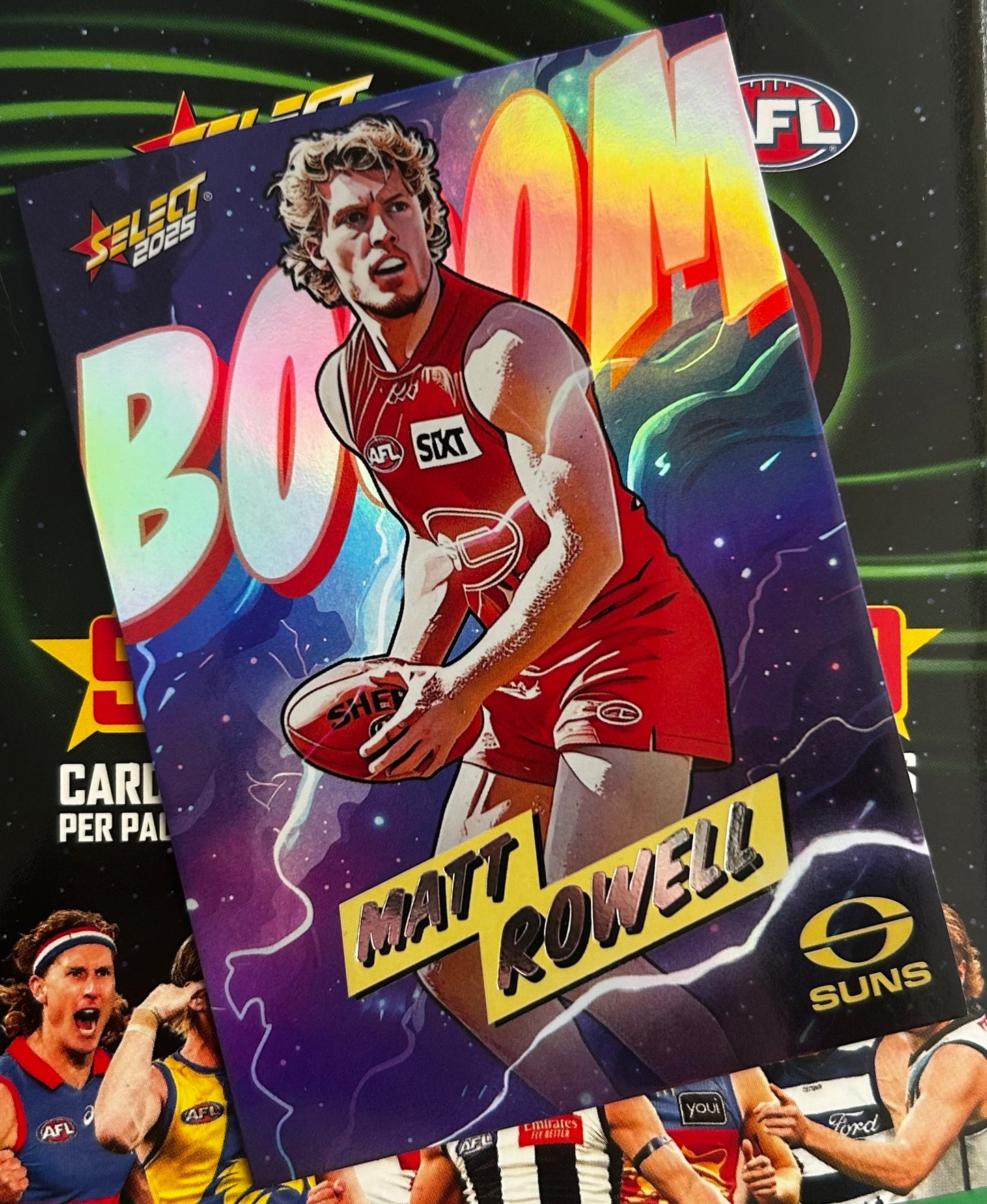 Select AFL 2025 Footy Stars Hobby - MATT ROWELL (GOLD COAST SUNS) Booom BHM105 /85