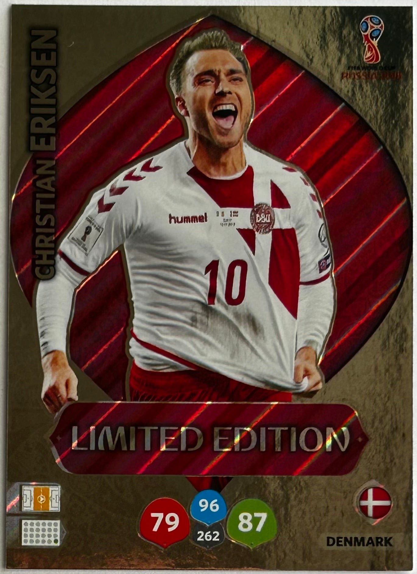 Panini Adrenalyn XL FIFA World Cup Russia 2018 - CHRISTIAN ERIKSEN (DENMARK) Limited Edition