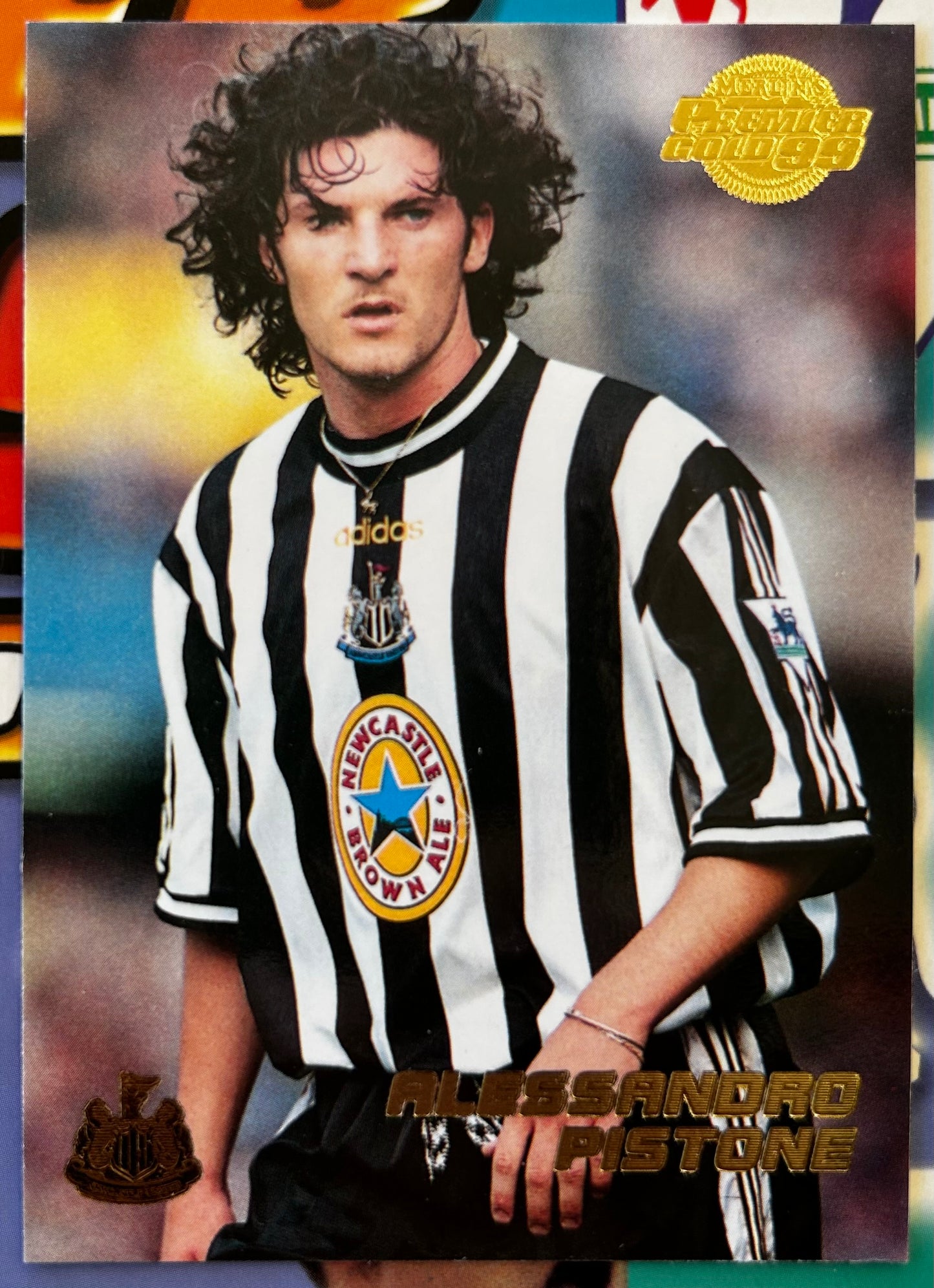 Merlin's Premier Gold 99 Trading Cards - ALESSANDRO PISTONE (NEWCASTLE UNITED) #101
