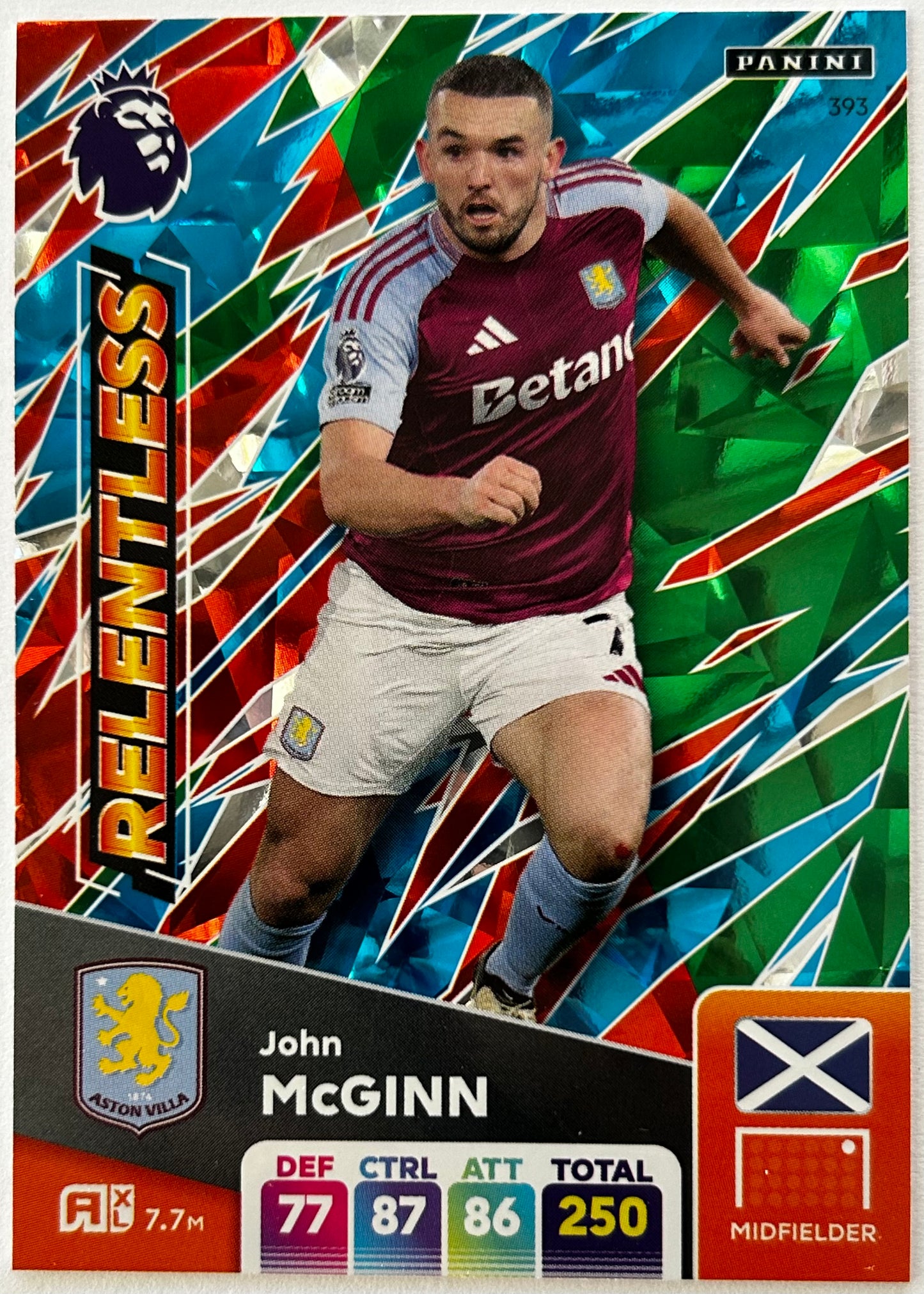 Panini Adrenalyn XL Premier League 2025 - Single RELENTLESS Cards (#393 - #396) 1:21 packets