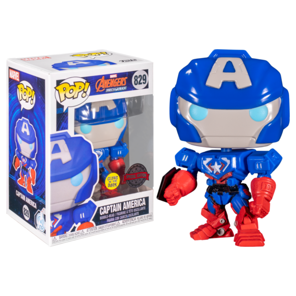 Funko Pop! Vinyl Marvel - CAPTAIN AMERICA Avengers MechStrike (Glow in the Dark Special Edition) #829