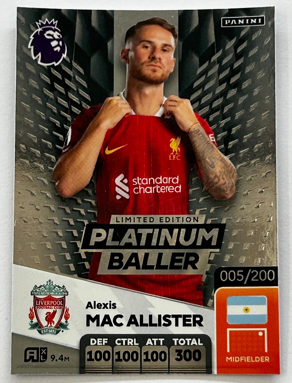 Panini Adrenalyn XL Premier League 2025 - ALEXIS MAC ALLISTER (LIVERPOOL) Platium Baller Limited Edition /200