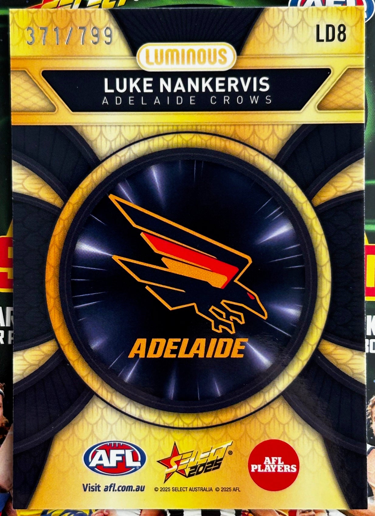 Select AFL 2025 Footy Stars - LUKE NANKERVIS (ADELAIDE CROWS) Dragon Scales LD8 /799