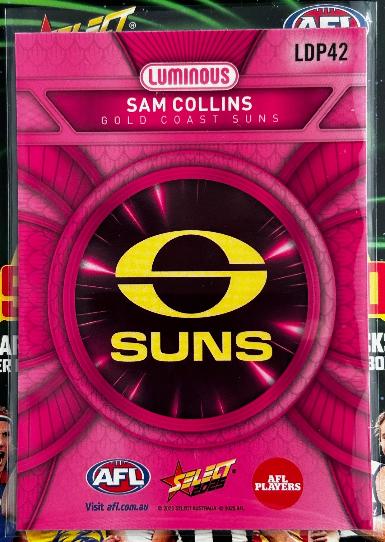 Select AFL 2025 Footy Stars - SAM COLLINS (GOLD COAST SUNS) Pink Dragon Scales LDP42