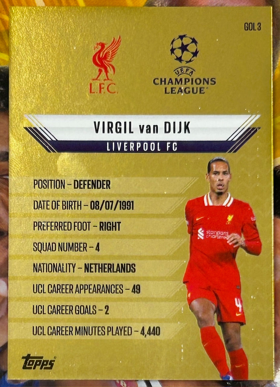 Topps 2024-25 Match Attax Extra UEFA - VIRGIL VAN DIJK (LIVERPOOL) Gold Edge Edition #GOL3