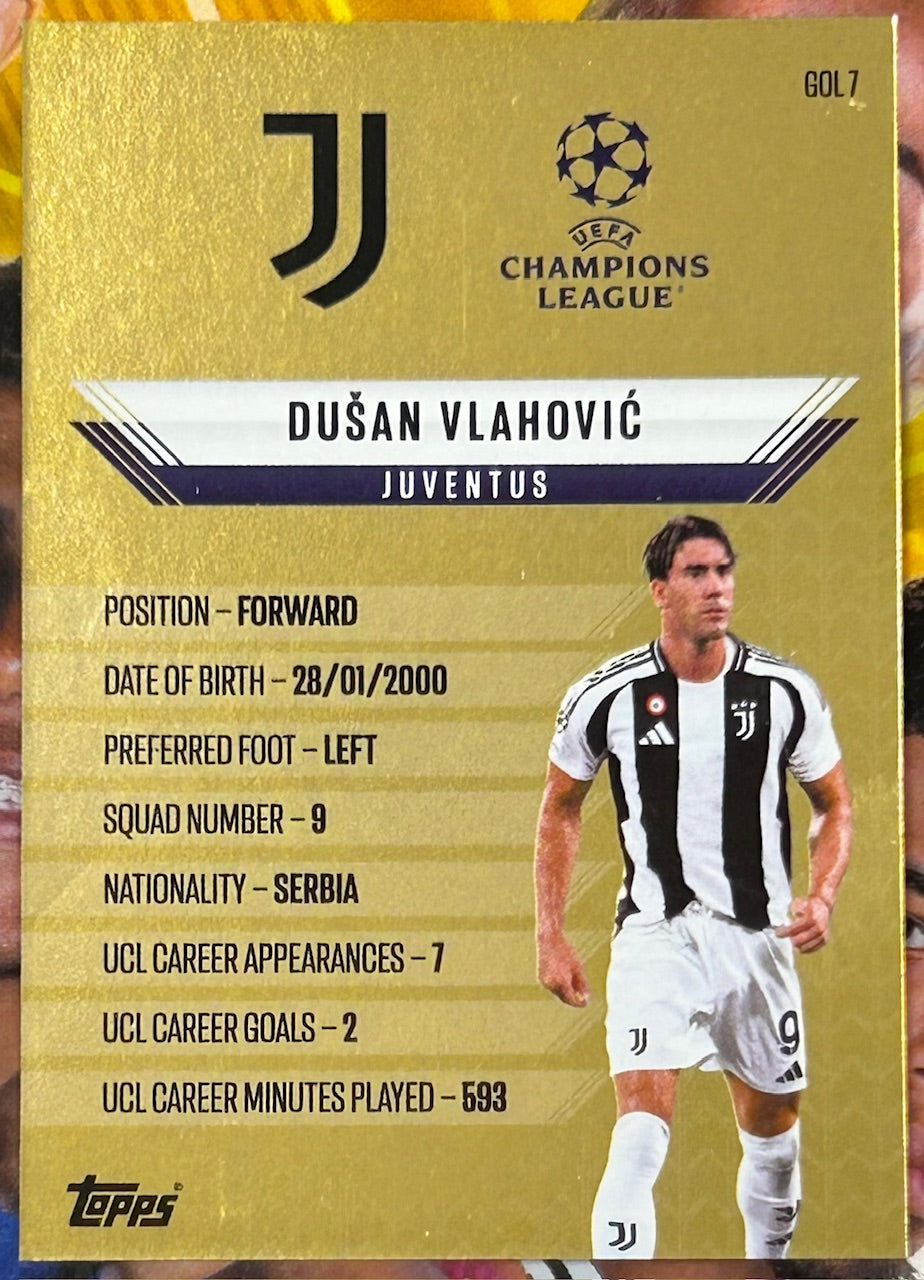Topps 2024-25 Match Attax Extra UEFA - DUSAN VLAHOVIC (JUVENTUS) Gold Edge Edition #GOL7