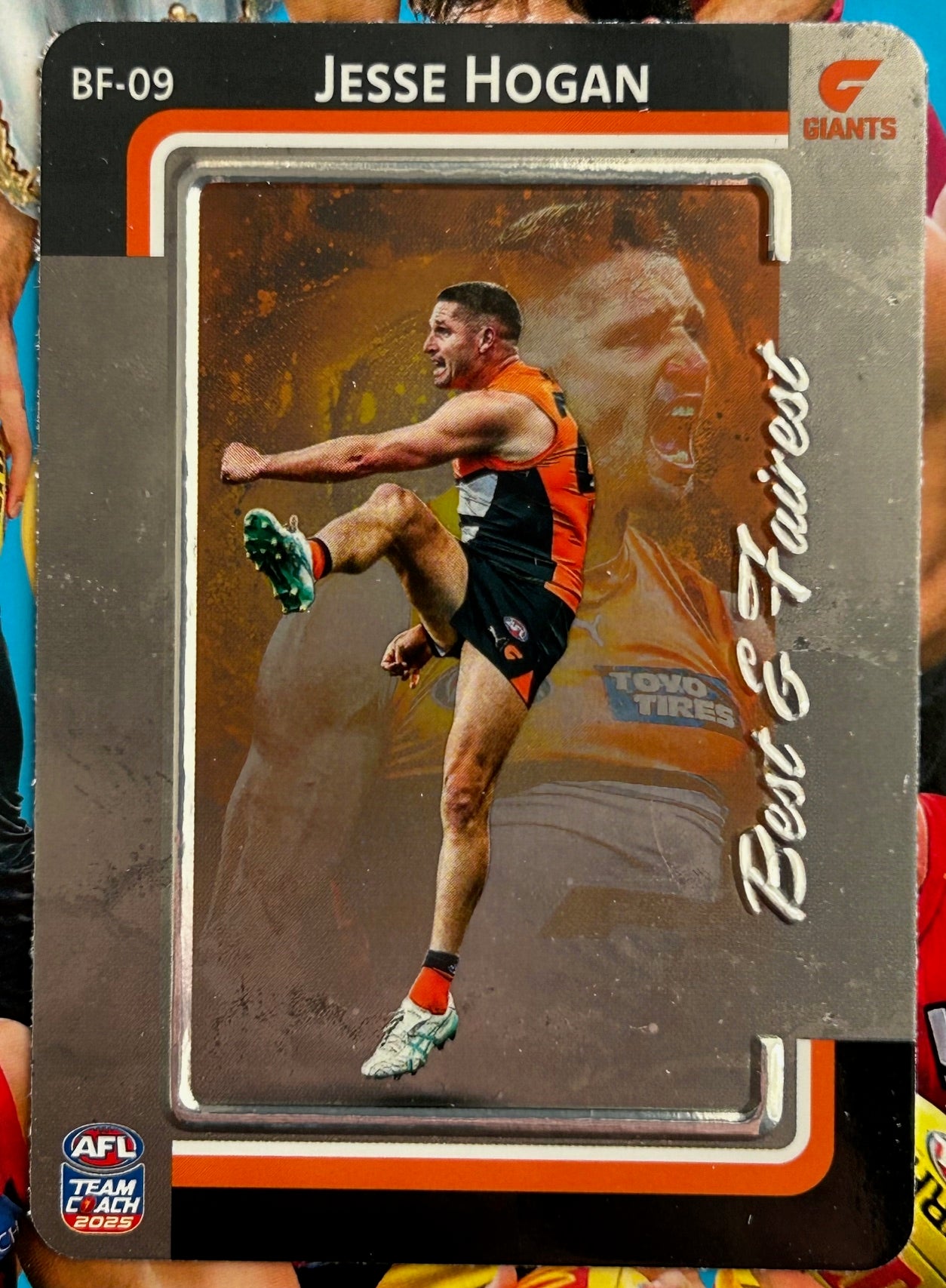 AFL Teamcoach 2025 - JESSE HOGAN (GWS GIANTS) Silver Best & Fairest BF-09 1:8 packs
