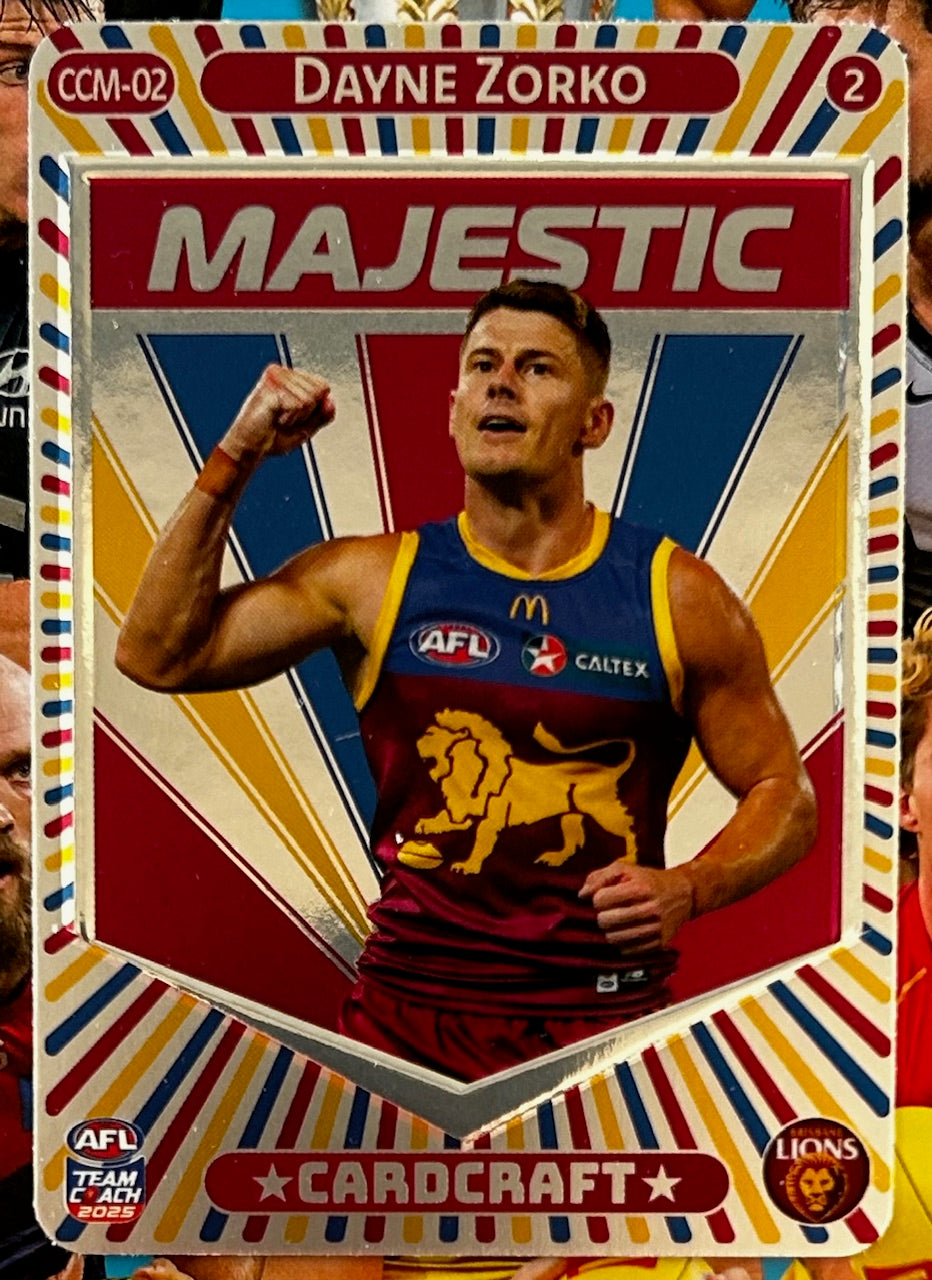 AFL Teamcoach 2025 - DAYNE ZORKO (BRISBANE LIONS) Card Craft Majestic CCM-02 #2 1:6 packs