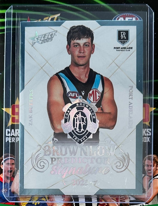Select AFL 2025 Footy Stars Hobby - ZAK BUTTERS (PORT ADELAIDE) Brownlow Predictor Signature Platinum BPSP25 /60