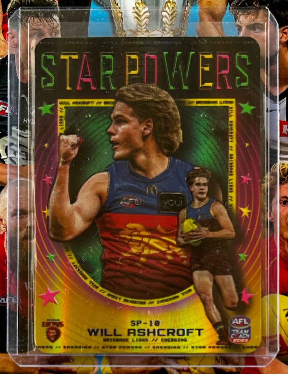 AFL Teamcoach 2025 - WILL ASHCROFT (BRISBANE LIONS) Neon Star Powers SP-10 1:432 packs