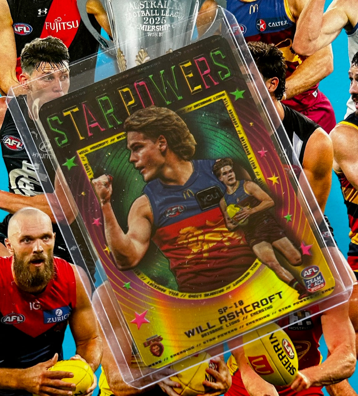AFL Teamcoach 2025 - WILL ASHCROFT (BRISBANE LIONS) Neon Star Powers SP-10 1:432 packs
