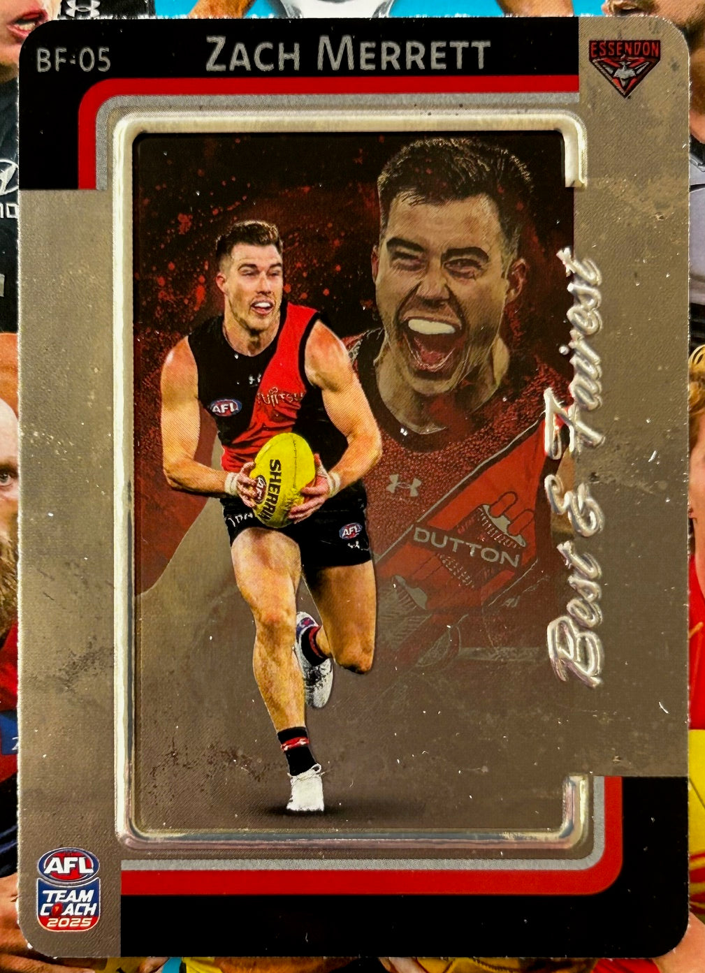 AFL Teamcoach 2025 - ZACH MERRETT (ESSENDON) Silver Best & Fairest BF-05 1:8 packs