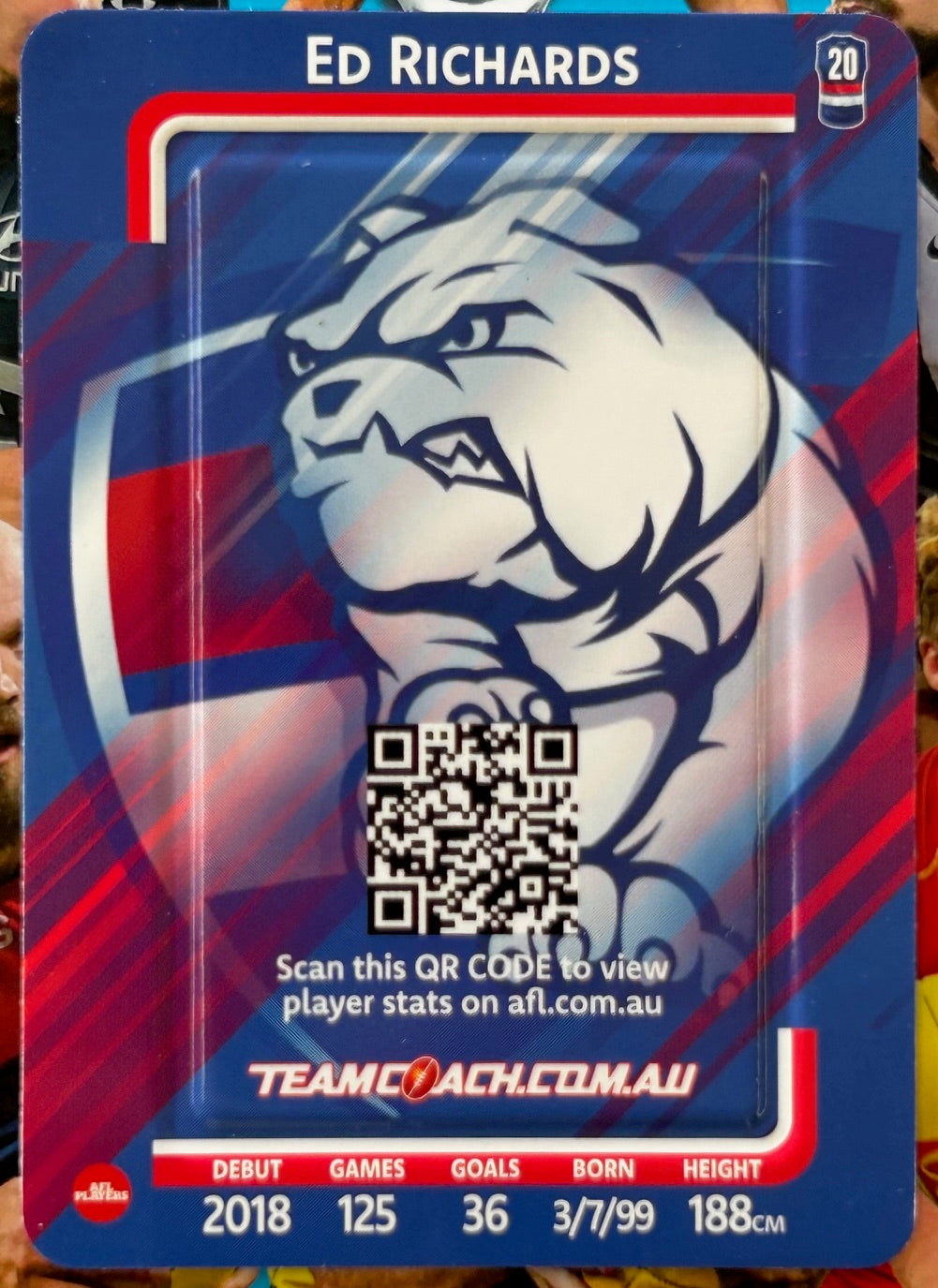 AFL Teamcoach 2025 - ED RICHARDS (WESTERN BULLDOGS) Blue Parallel #56 1:9 packs