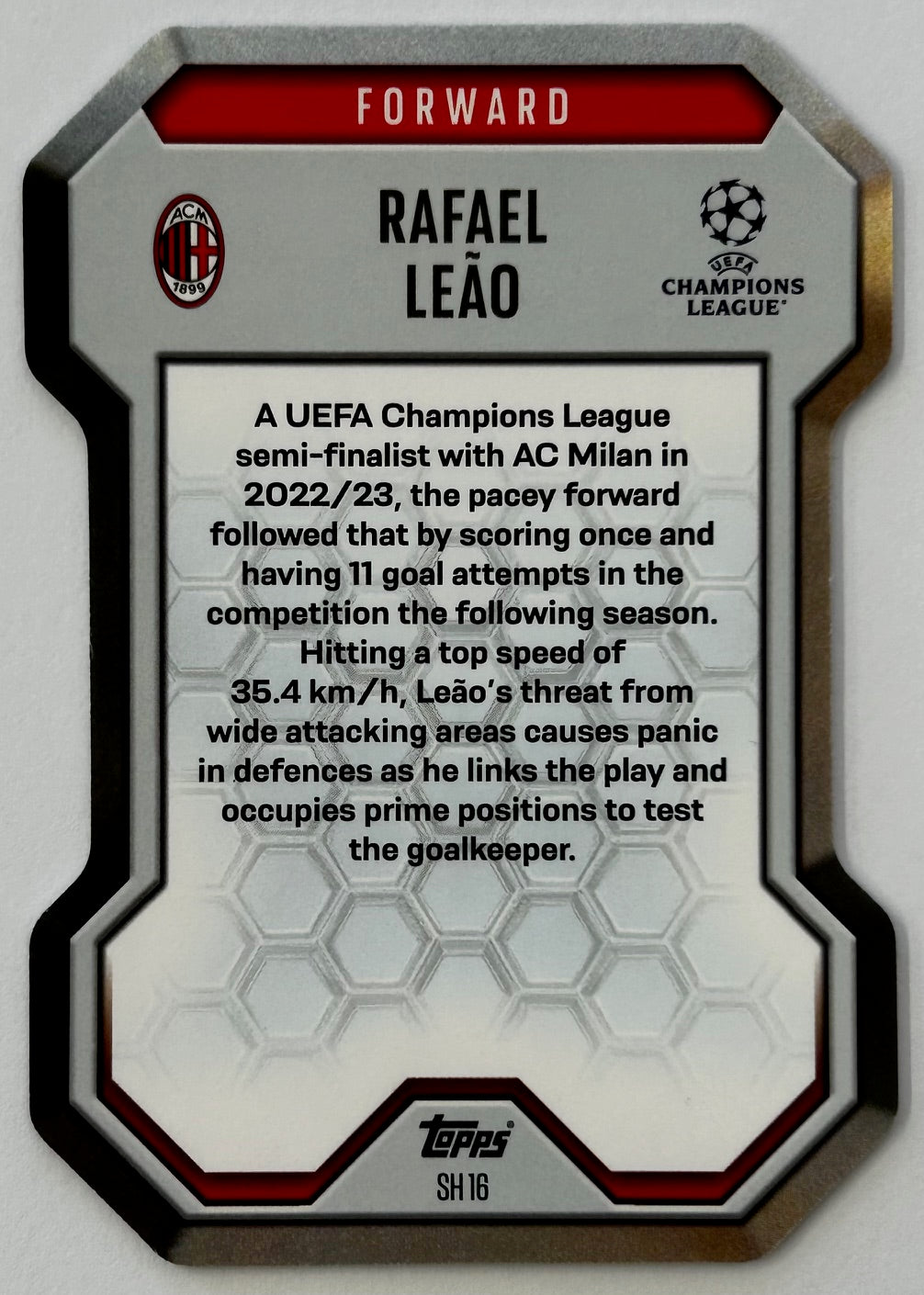Topps 2024-25 Match Attax UEFA - RAFAEL LEAO (AC MILAN) Pro Elite Chrome Shield #SH16