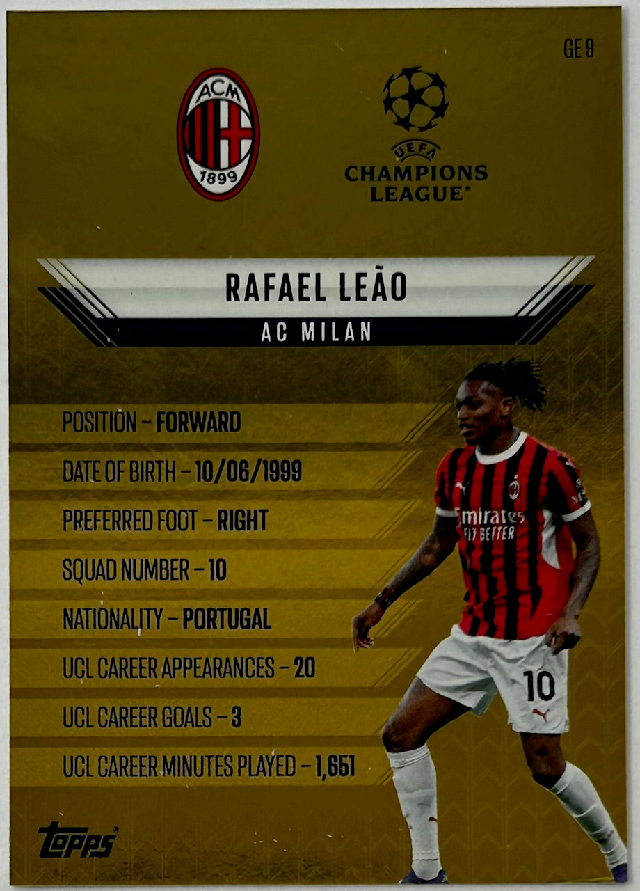 Topps 2024-25 Match Attax UEFA - RAFAEL LEAO (AC MILAN) Gold Edge Edition #GE9