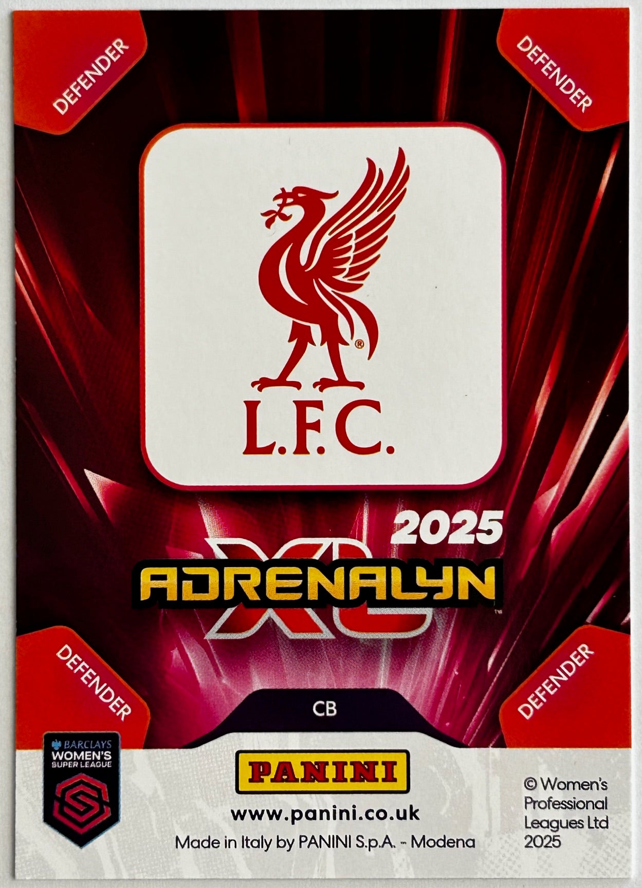 Panini Adrenalyn XL Barclays Women's Super League 2025 - JENNA CLARK (LIVERPOOL) Limited Edition
