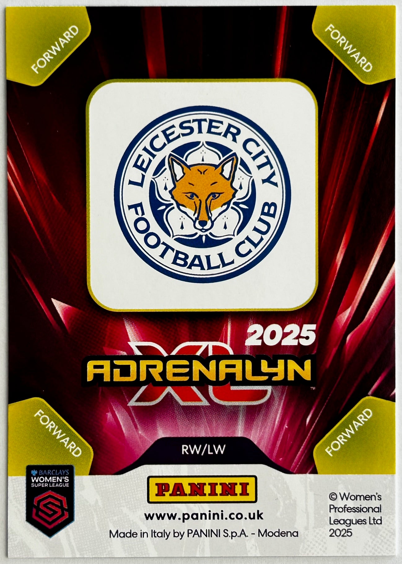 Panini Adrenalyn XL Barclays Women's Super League 2025 - MISSY GOODWIN (LEICESTER CITY) Limited Edition